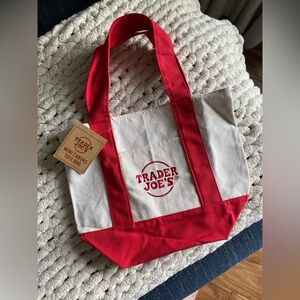 Trader Joe's Mini Canvas Tote Bag - Red